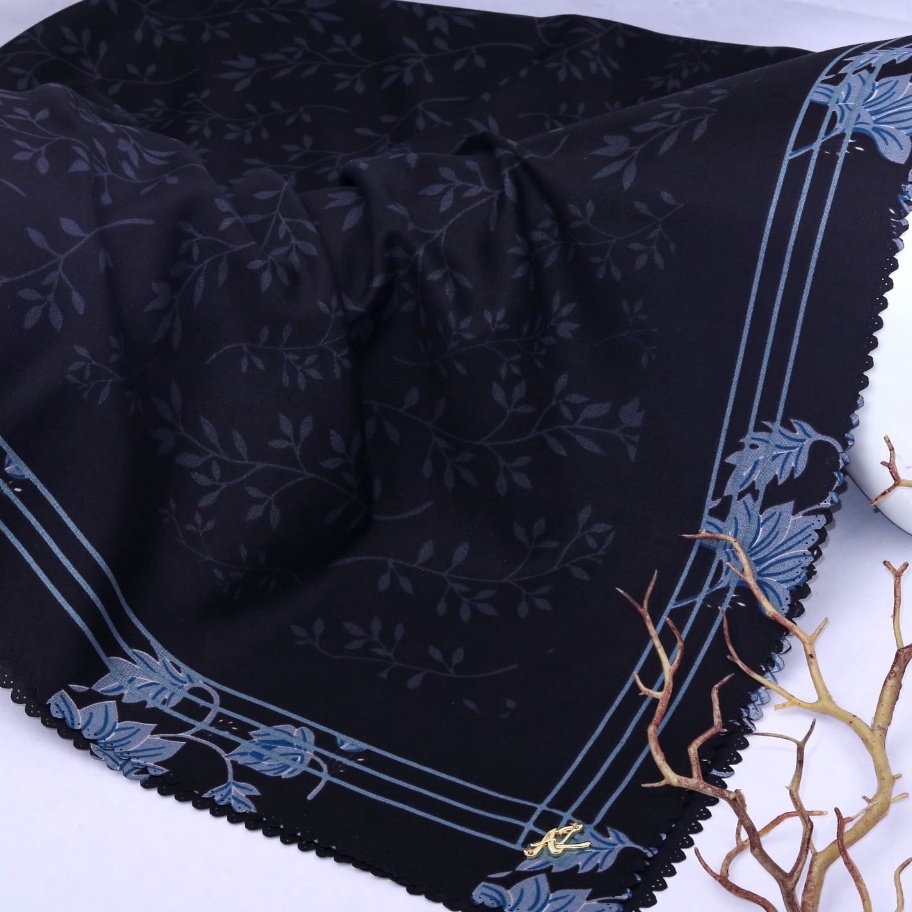 KODE 77 Hijab Syari Motif By Azara  Jilbab Motif Ukuran Syari Bahan Voal  Kerudung Segi Empat Syari 