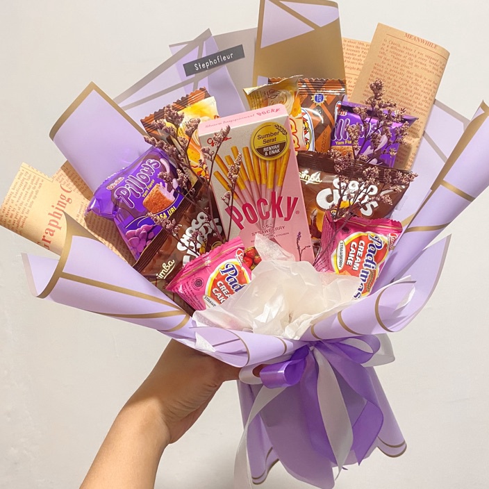 

C6369 Buket Snack free packing bouquet bucket medium murah wisudabirthdaygraduation