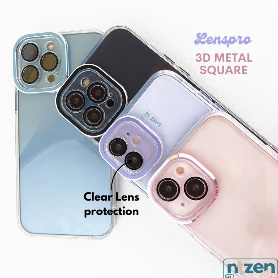 Kirim Sekarang Yec Case Iphone LENSPRO METAL 3D SQUARE 13 Pro Max 12 Pro Max 11 Pro Max  H