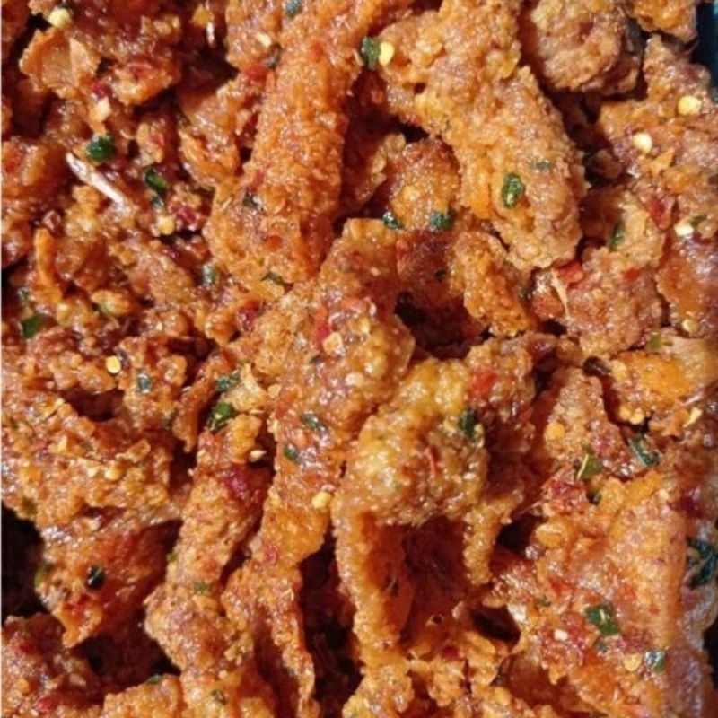 

kulit ayam crispy pedas