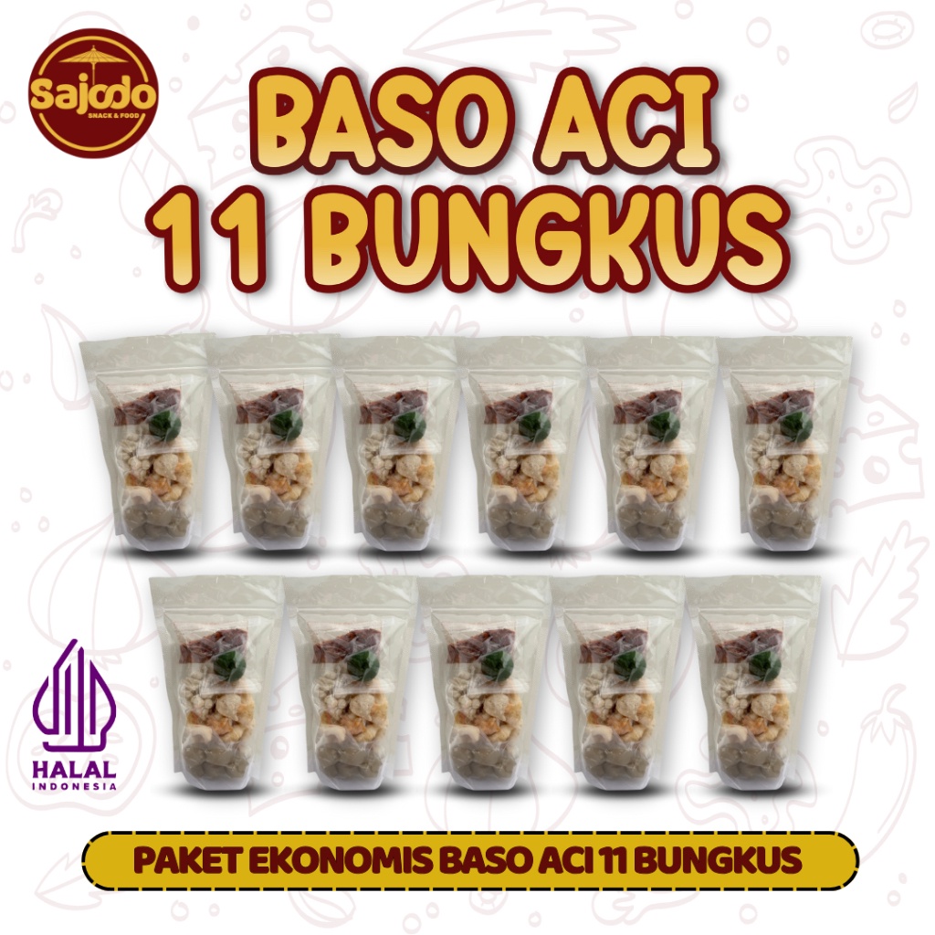 

1212 BRANDS FESTIVAL PAKET 11 BUNGKUS BASO ACI SAJODO SNACK FOOD grosir