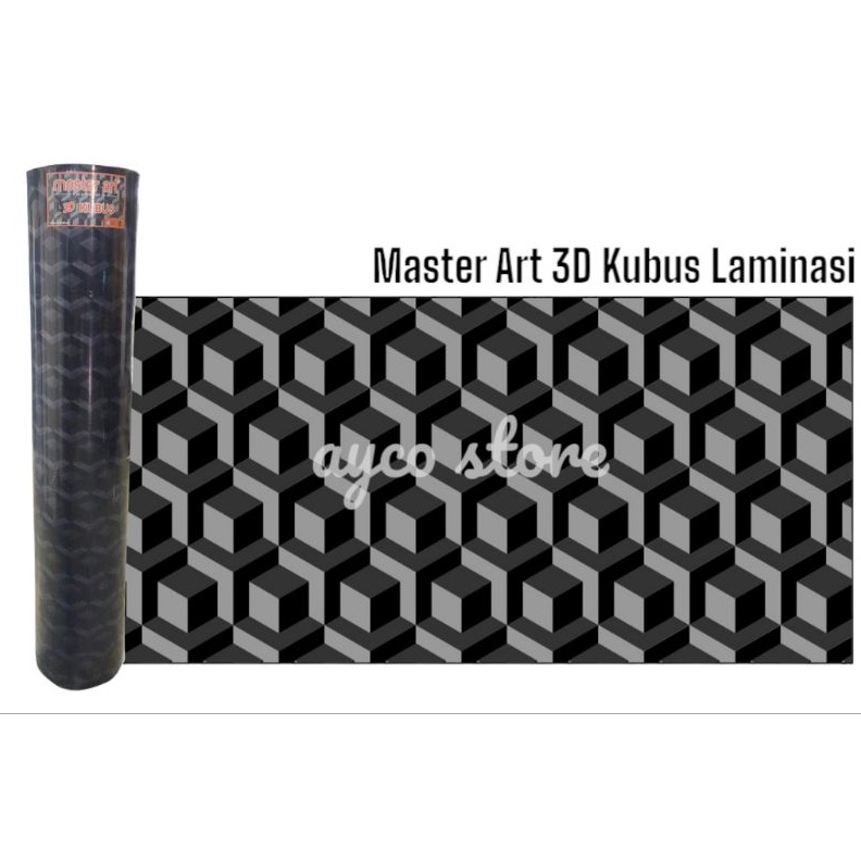 TERBARU Fiber Penutup Pelapis Pagar Plastik Motif  Master Art 3D Kubus Laminasi murah