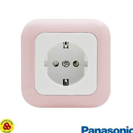 Vod Panasonic Stop Kontak CP WEJP 1121TN Pastel Pink Socket with Pengaman b Murah Terupdate