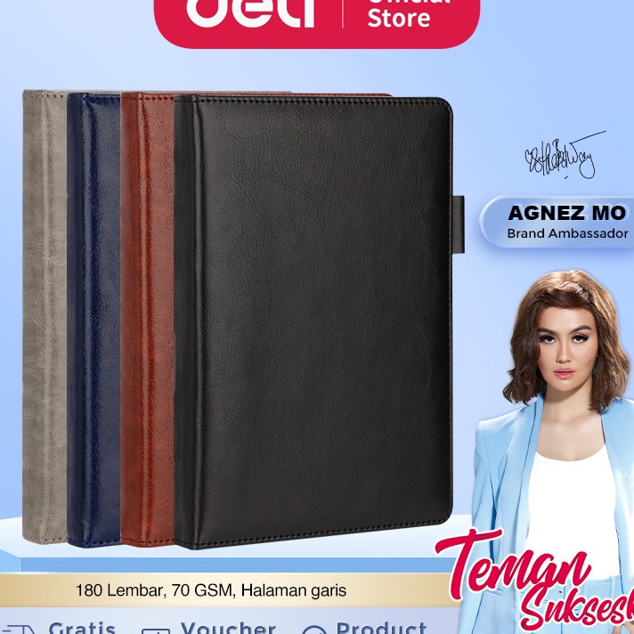 

PROMO SALE Deli Leather Cover Notebook Buku Catatan Sampul Kulit A5 18 Lembar Desain Elegan 22298