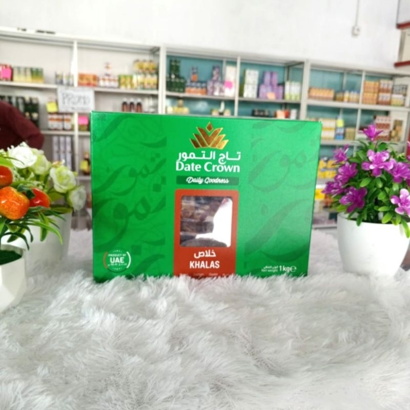 Kurma Date Crown Khalas 1kg Makassar - Premium