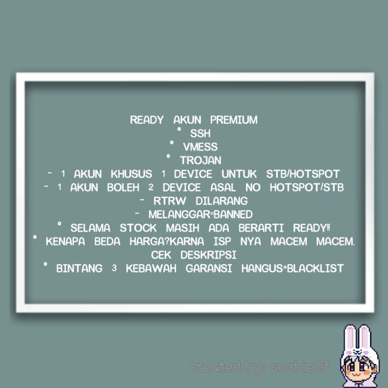 AKUN VMESS TROJAN SSH PREMIUM 30 HARI