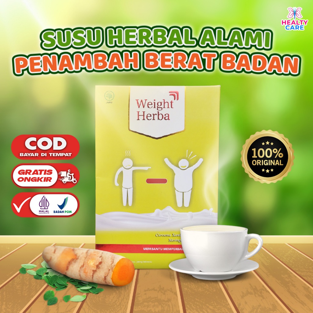 

Weight Herba - Susu Protein Membantu Menggemukan Badan Secara Ideal Menambah Nafsu Makan Bagi Pria Wanita Original Halal BPOM