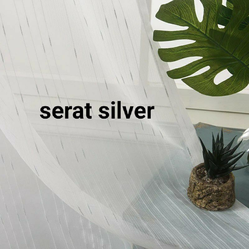 Vitrase Gorden Tebal Vitrase Polos import Vitrase putih serat emas