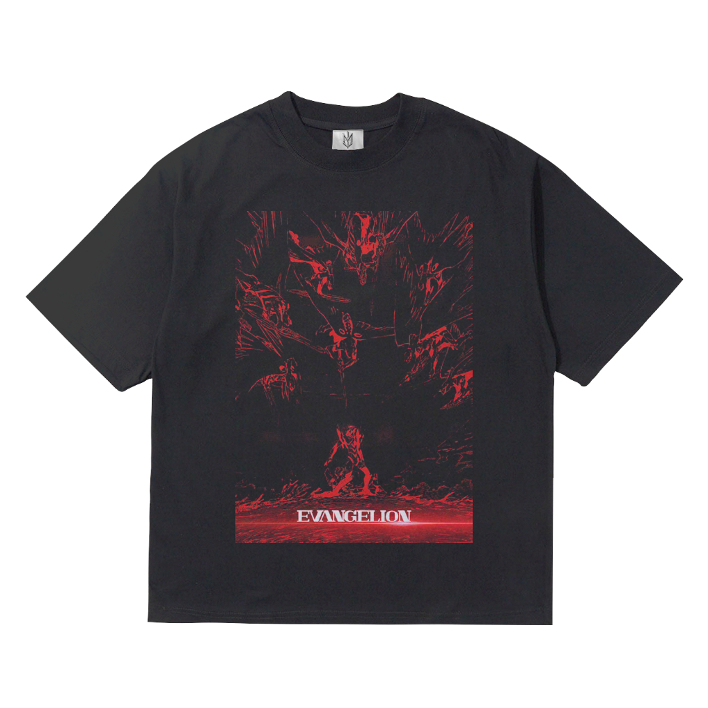 MEDIEVALCO - KAOS BAJU EVANGELION RED | T-SHIRT OVERSIZE HITAM STYLE Y2K VINTAGE BOOTLEG | PRIA WANI
