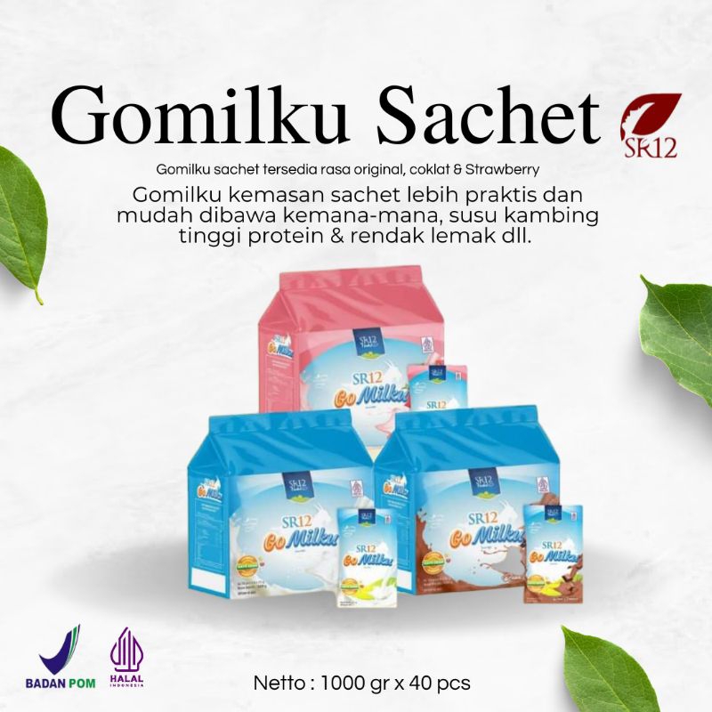 

Gomilku Sachet SR12 - isi 40 pcs - Kemasan Praktis - Susu Kambing