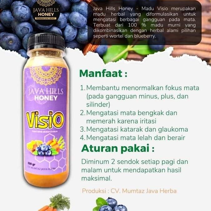 

Madu Visio JavaHills Honey Madu Kesehatan Mata Java Hills Honey Madu Mata minus slilinder Premium