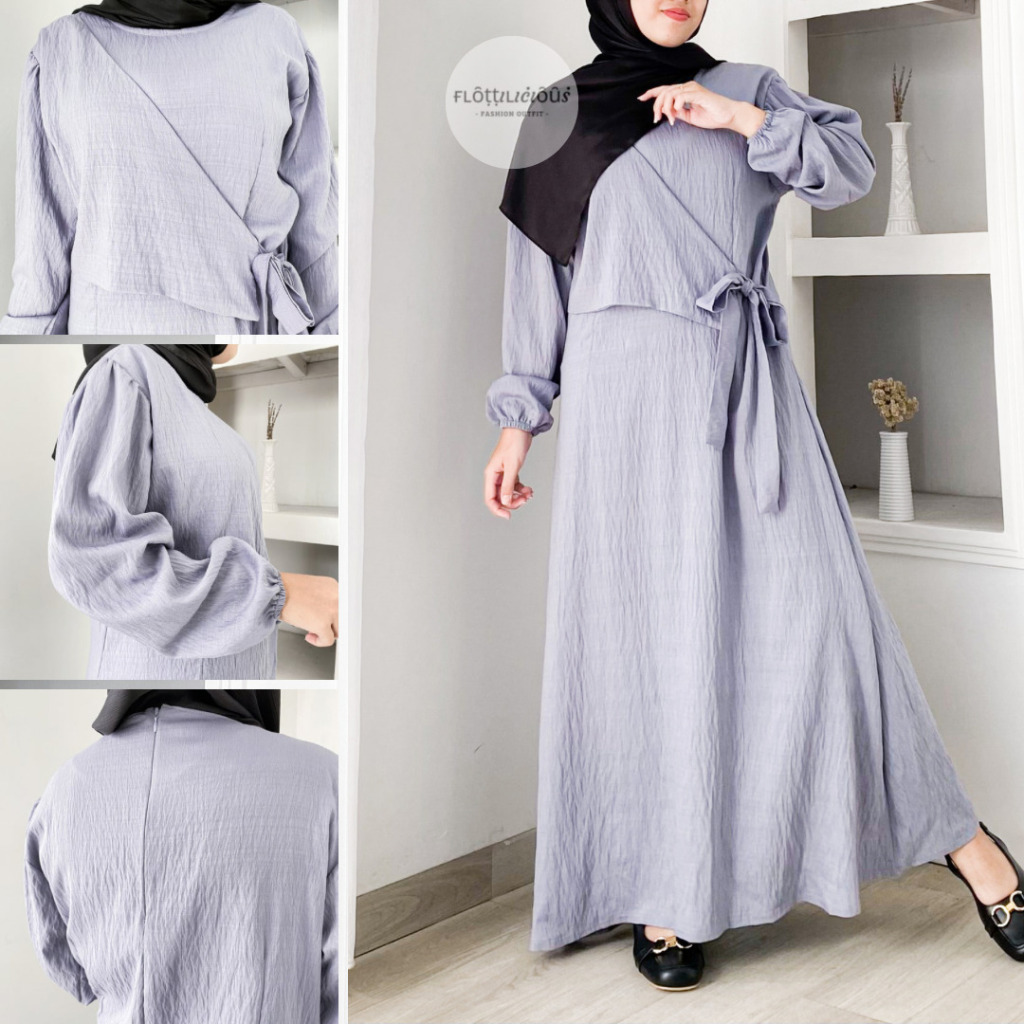 BELVINA DRESS - FLOTTILICIOUS / dress muslim / gamis lebaran / eid series / dress polos / baju wanit