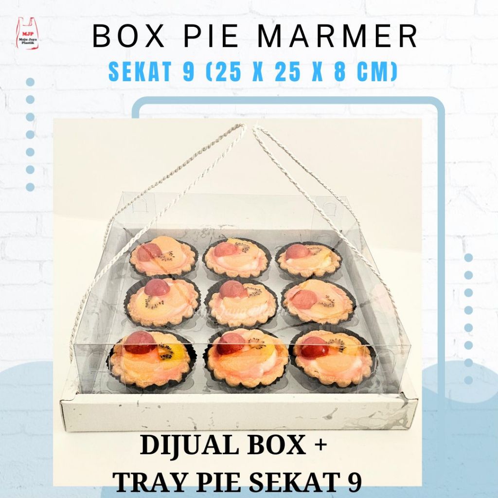 

Box Mika Marmer 25x25x8 cm - Kotak Kue Transparan dengan Tali | Hampers Cake, Pie, Cupcake