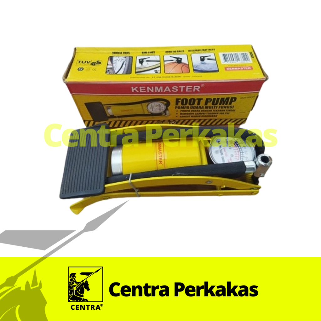 Kenmaster Pompa Injak 100 PSI Pompa Kaki High Pressure - Pompa Ban Mobil Motor Sepeda Original
