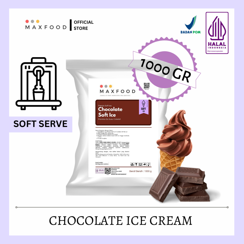 

CHOCOLATE SOFT SERVE ICE CREAM / BUBUK ES KRIM RASA COKELAT 1 KG