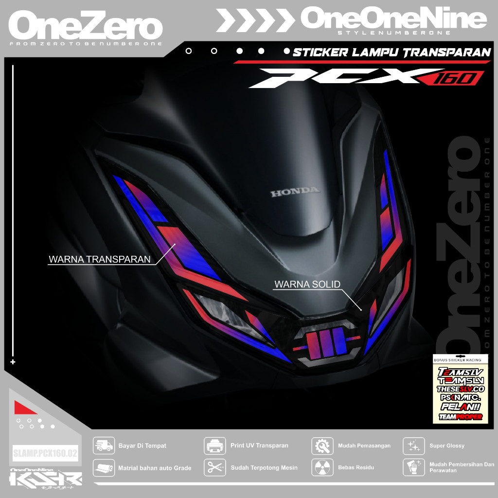 STIKER LAMPU PCX 160 / STICKER LAMPU TRANSPARAN VARIASI ALIS MOTOR HONDA PCX 160