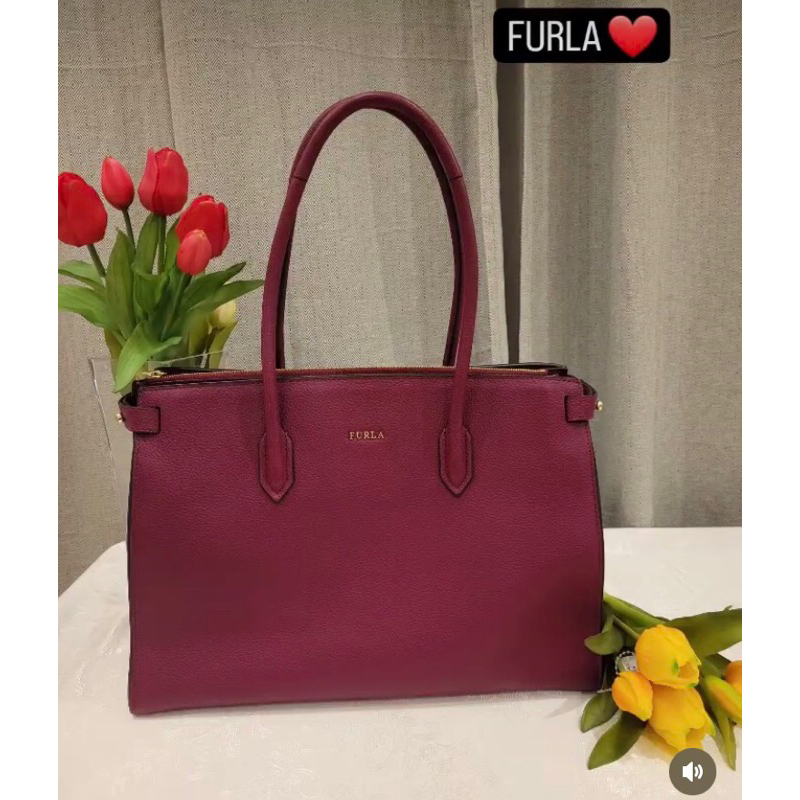 Hand bag Furla Pin Cilegia Large PL Original Autentik  langka