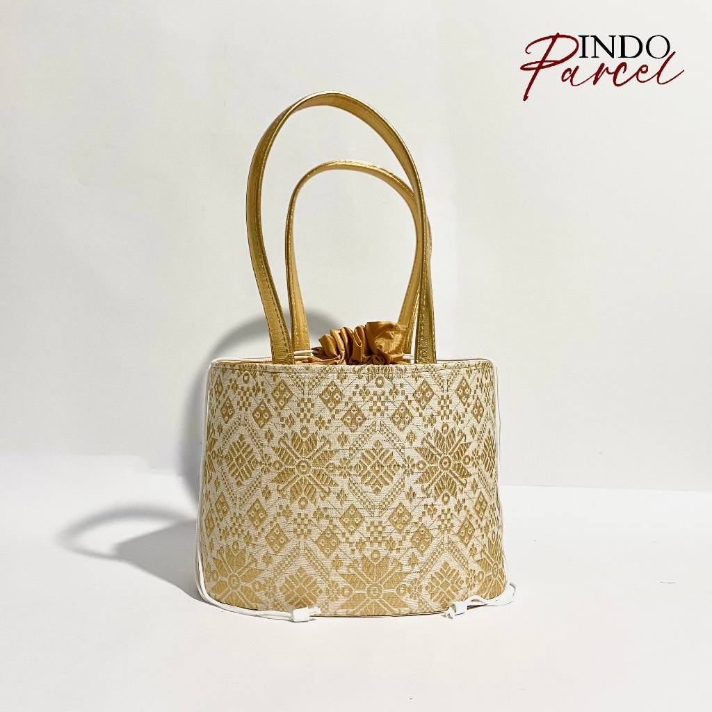 

RB INDOPARCEL - Tas Oval Songket Serut Tas Goodiebag Ramadhan Tas Kado Hari Raya Idul Fitri