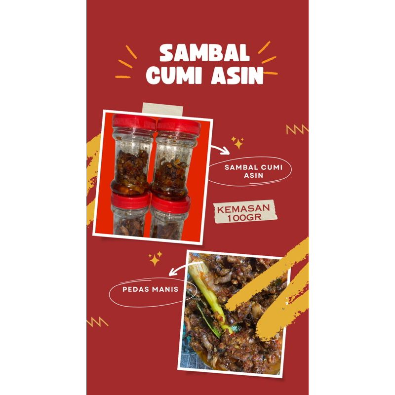 

Sambal Cumi Asin Pedas Manis/100gr/Home Made