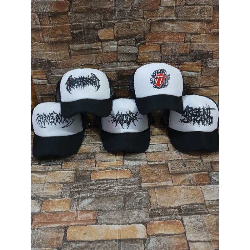topi dewasa  jaring pria/topi chrome topi jaring hitam putih top trucker topi dewasa laki-laki dan p
