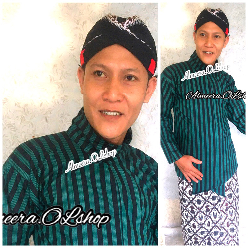 surjan lurik alusan raja keong istimewwa hijau tosca hitam