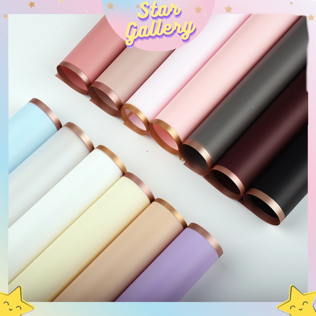 

(1 PACK ISI 20 LEMBAR) Kertas Buket Bunga List Gold Flower Wrapping Paper List Gold Tebal Florist KB6135