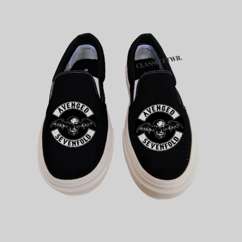 SEPATU SLIP ON MUSIC AVENGED SEVENFOLD Premium QUALITY nobrand