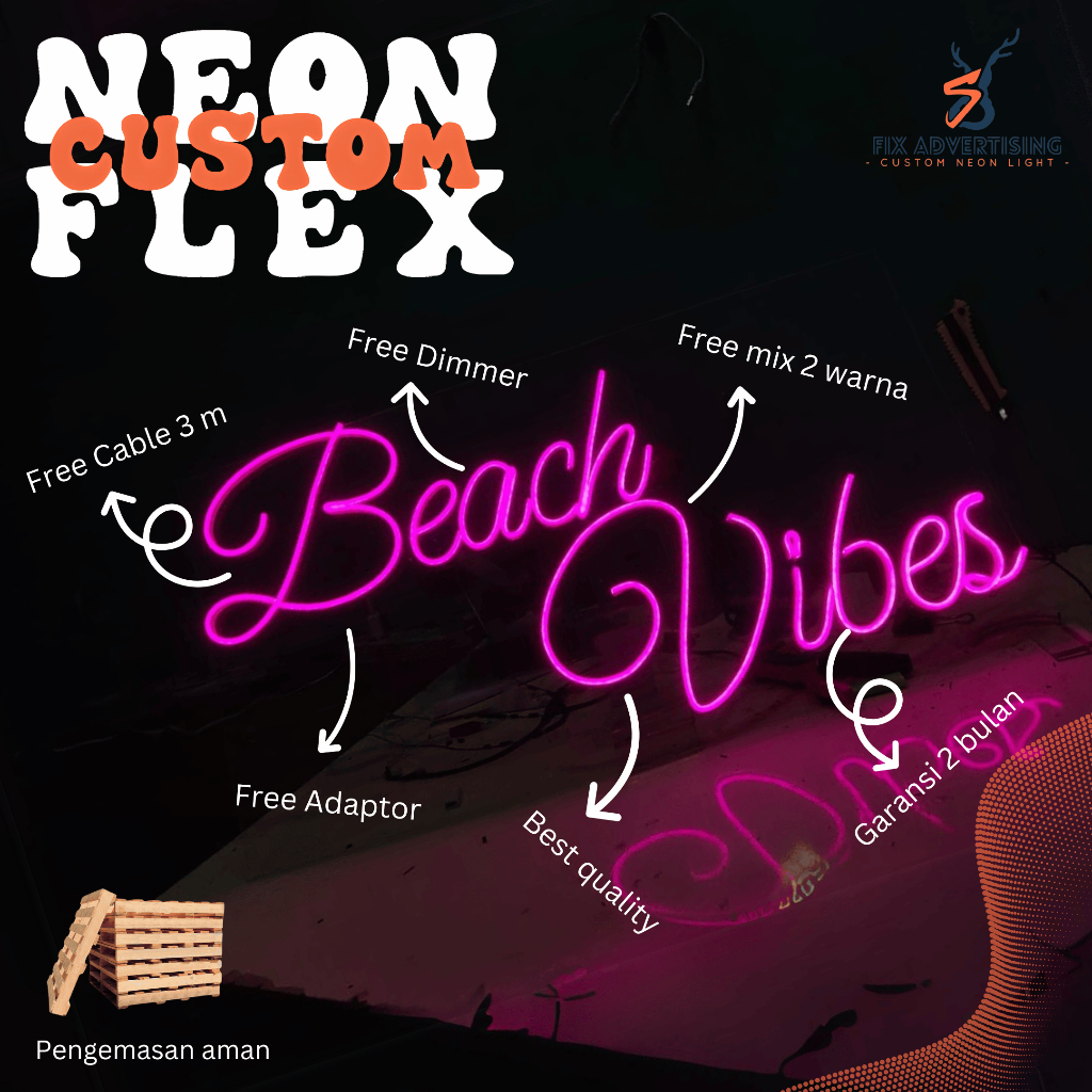 Neon flex custom huruf dan karakter