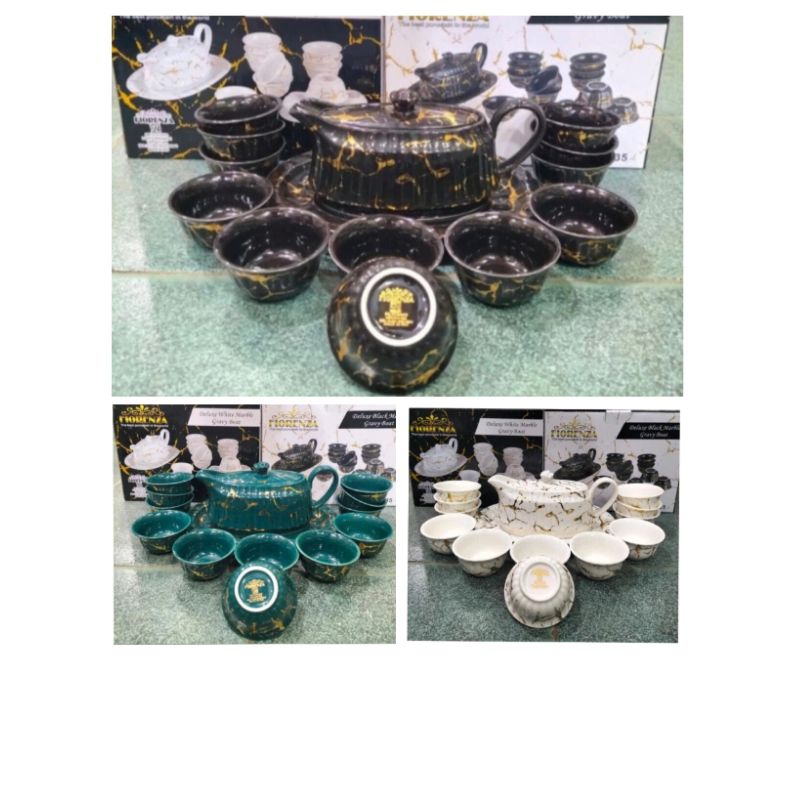 Eskan Perahu Cuka Marble Set Mangkuk Fiorenza 835