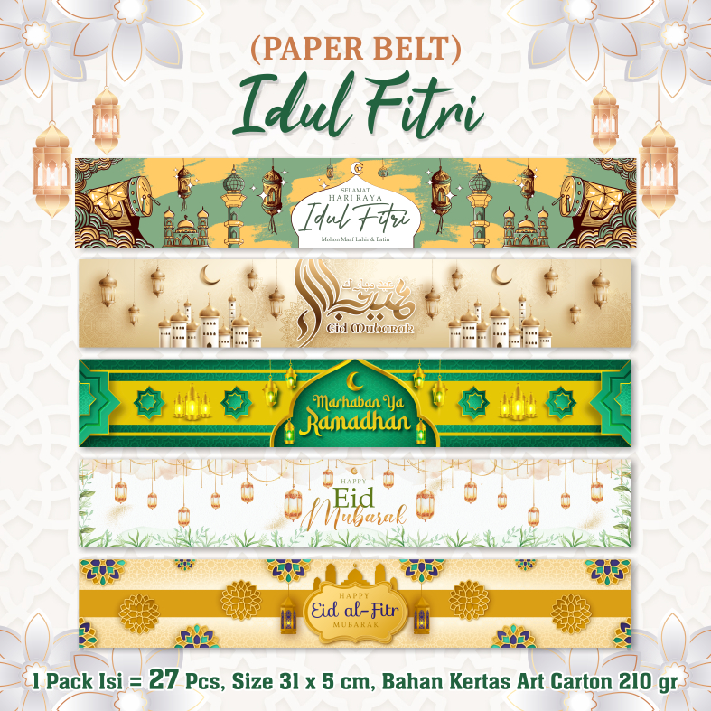 

Paper BELT Lebaran Idul Fitri Satuan / Sabuk Kertas Panjang Parcel Lebaran Idul Fitri / Sabuk Toples