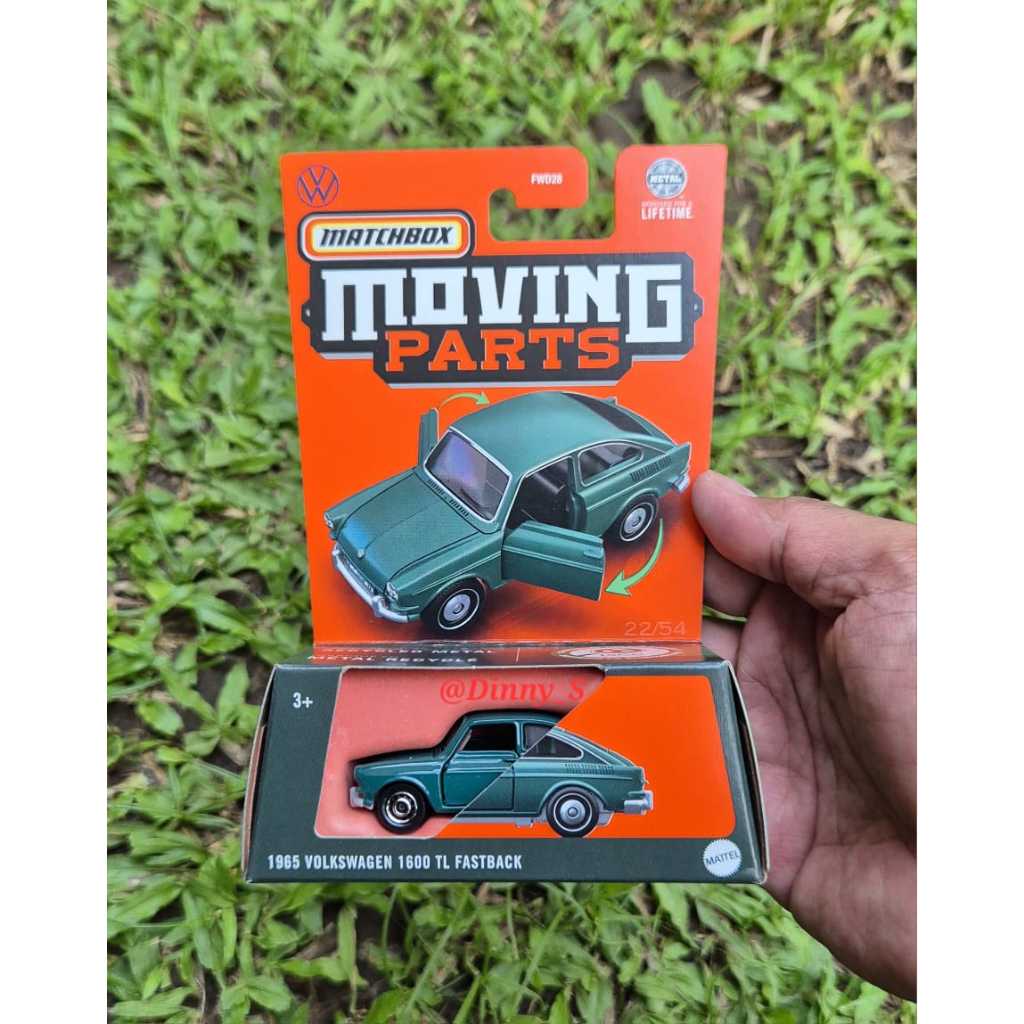 Matchbox Moving Parts 1965 Volkswagen 1600 TL Fastback hijau original