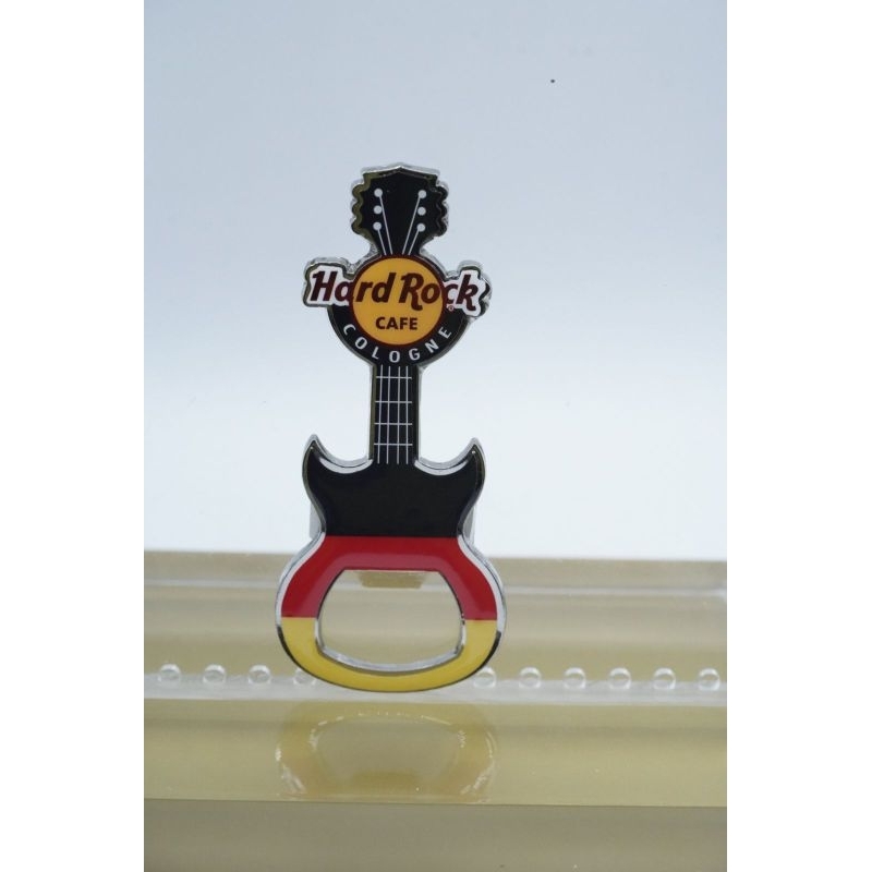 Hard Rock Cafe Cologne Flag Guitar Magnet Bottle Opener Original Merchandise