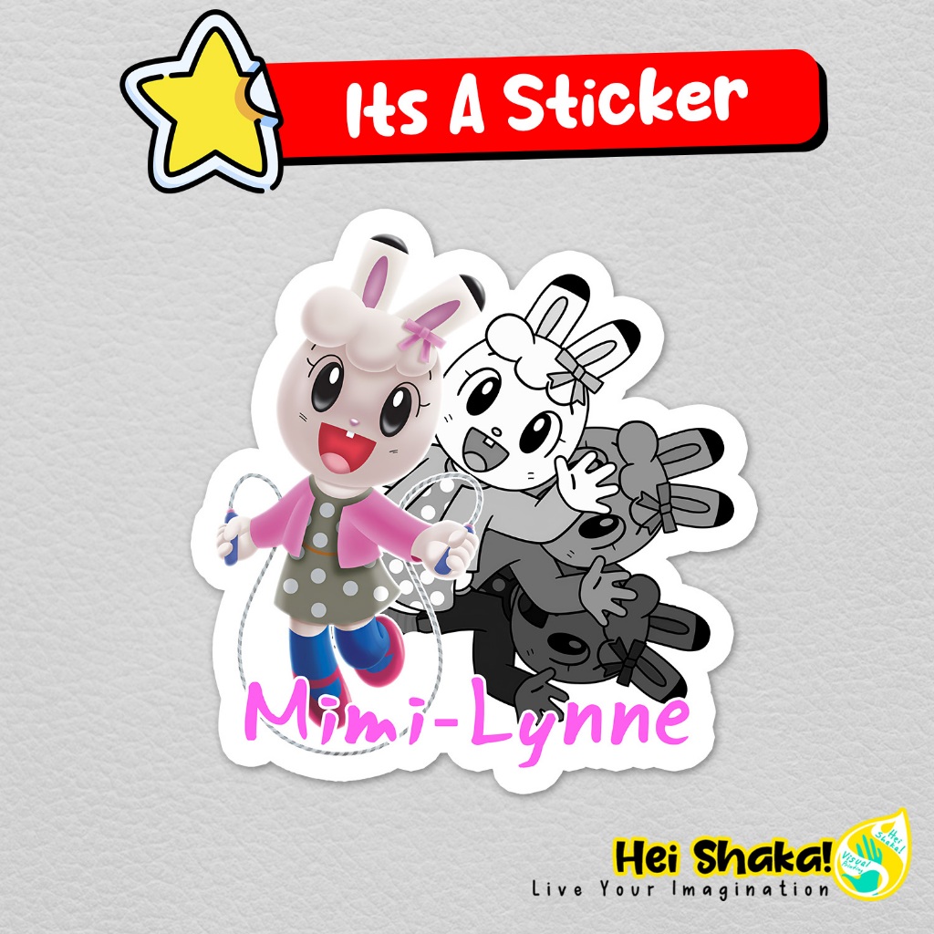 

Stiker Mimi-Lynne Midohara The Rabbit Sticker Kartun Anak Anak lucu Shimajiro Jepang Bahan Vinyl Anti Air