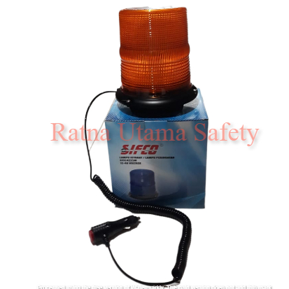 Lampu Rotary Magnet Led Amber Kuning Sifco / Lampu Isyarat Mode Flash Kedip / Lampu Peringatan SYFL4