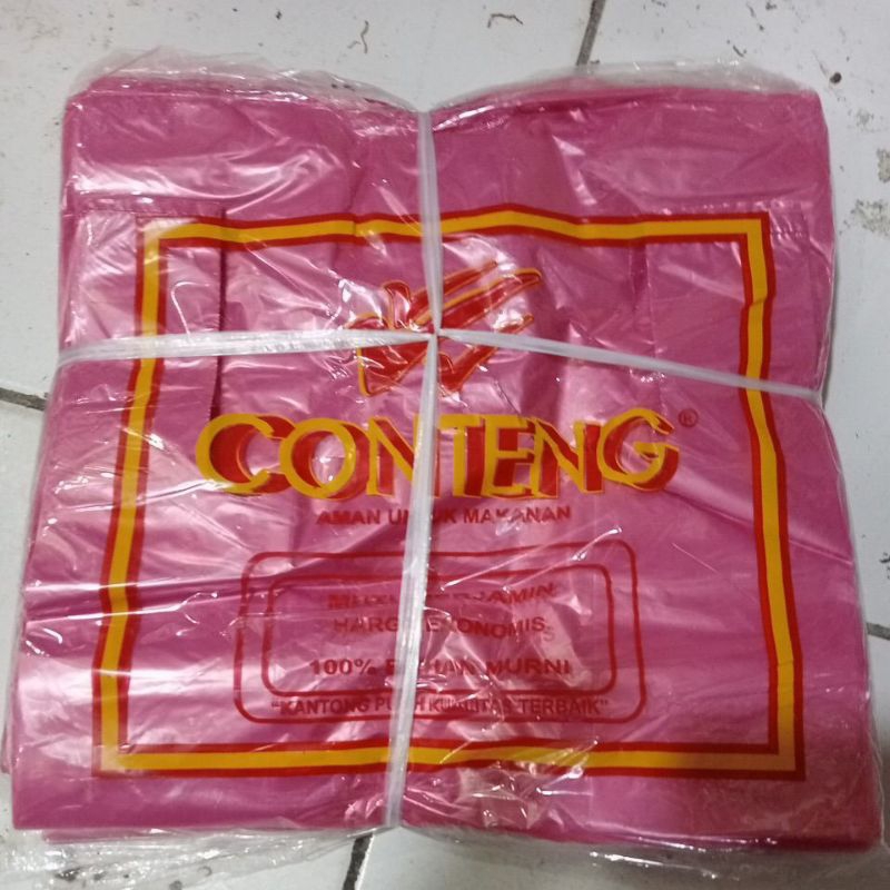 kantong kresek warna pink ukuran 30, 1pak