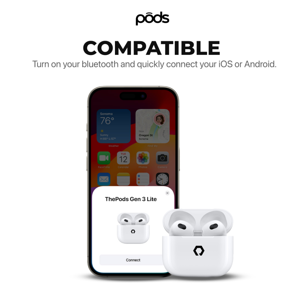 Thepods TWS Gen 3 Lite 2024 TRUE Wireless STEREO Bluetooth HiFi Earphone Bluetooth Dengan Charging Case TWS Universal iOS Android by Pods Indonesia