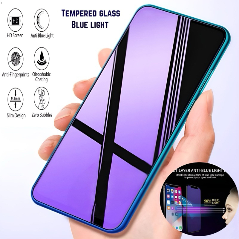 Tempered Glass Blue Light Anti Radiasi Vivo V5 / V5S / V7 / V7 Plus / V9 / V9 Pro / V11 / V11i / V11