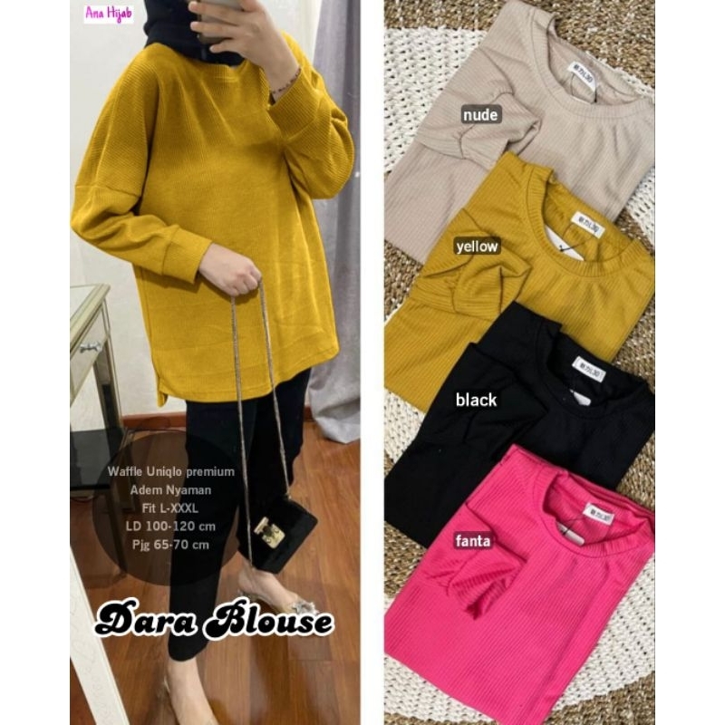 ATASAN BLOUSE WANITA JUMBO/DARA/BLOUSE TOP WANITA WAFFLE UNIQLO PREMIUM JUMBO LD 120 CM FIT XXXL