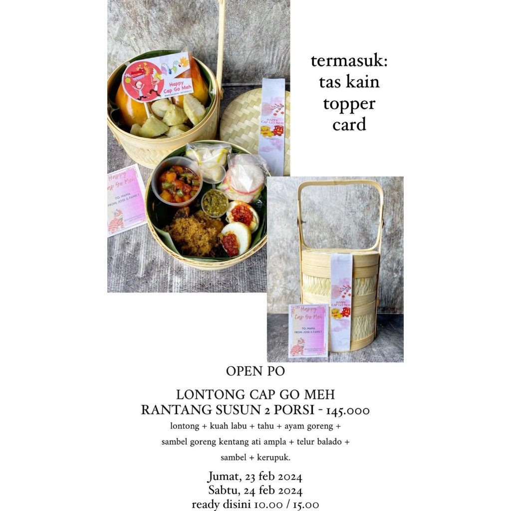 

Lontong Cap Go Meh Rantang Susun - 2 PORSI - Hampers Imlek / Paket CNY