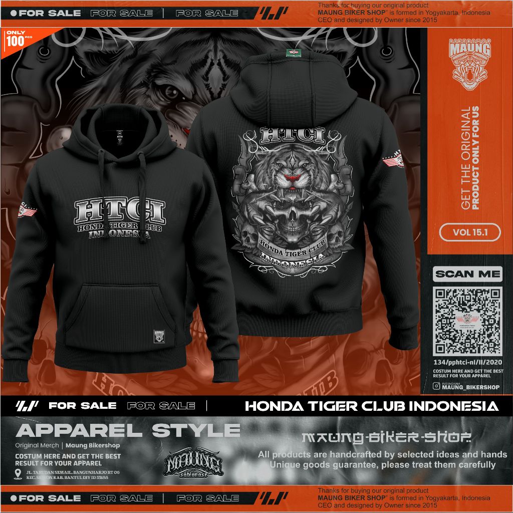 MAUNG_HOODIE HTCI | JAKET HONDA TIGER CLUB INDONESIA