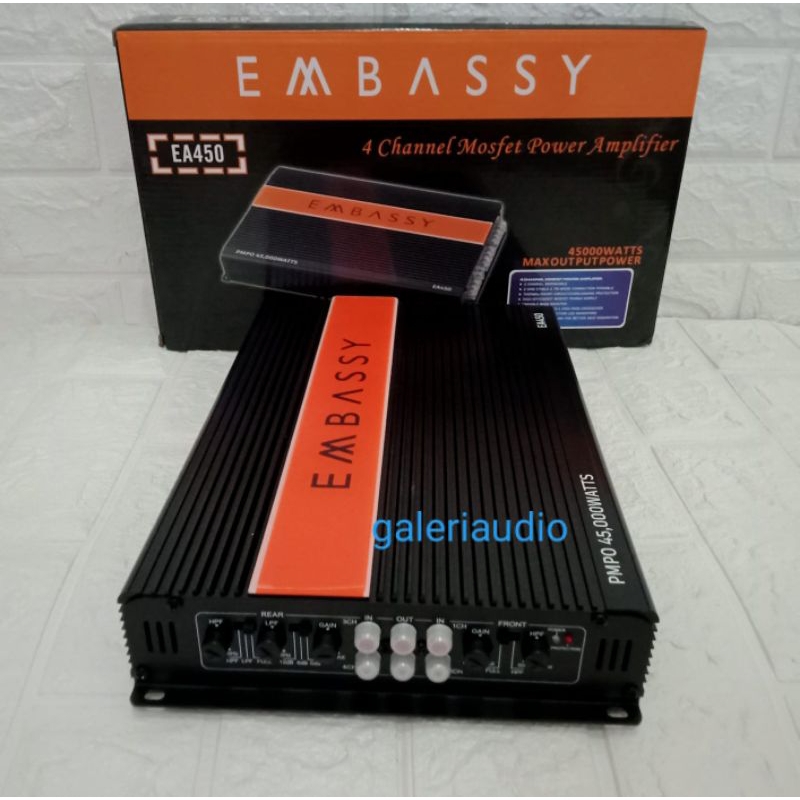 Embassy amplifier EMBASSY EA-450 MOSFET 4 channel power Embassy EA-450 tenaga badak 45000watt