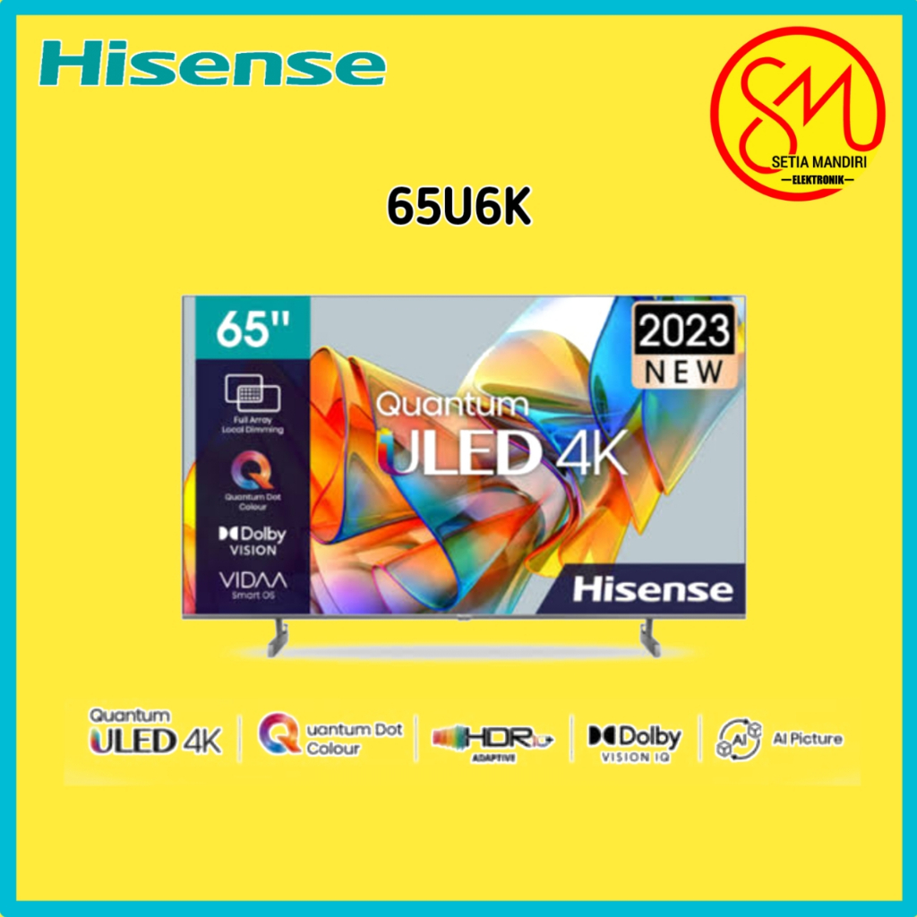 TV HISENSE 65U6K GOOGLE TV 65 INCH ULED UHD | ANDROID TV 65 INCH 4K UHD | SMART TV 65 INCH HISENSE