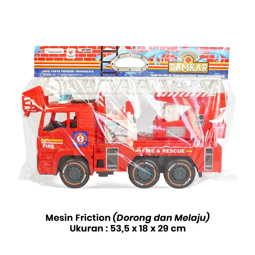 TERBARU UKURAN JUMBO Kaguyaplas 8099 Damkar / Truk Pemadam Besar