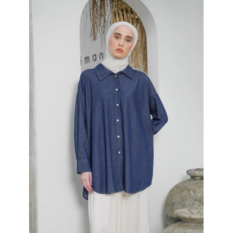 Mae Overshirt Denim Blue Aleza Label