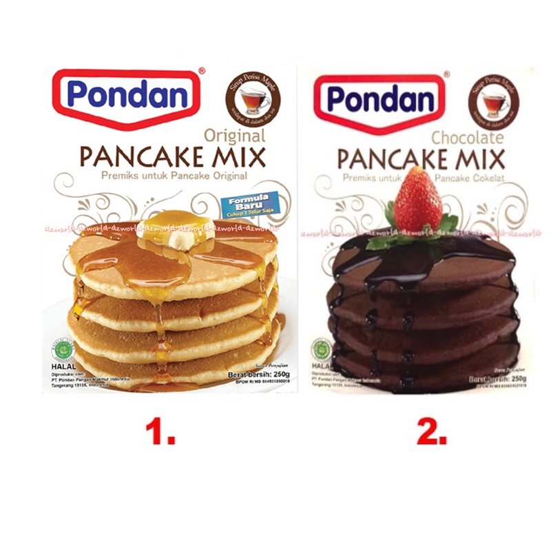 

Pondan 250gr Original Chocolate Pancake Mix Tepung Kue Instant Membuat Penkek Original Pancek Cokelat Coklat Pon Dan