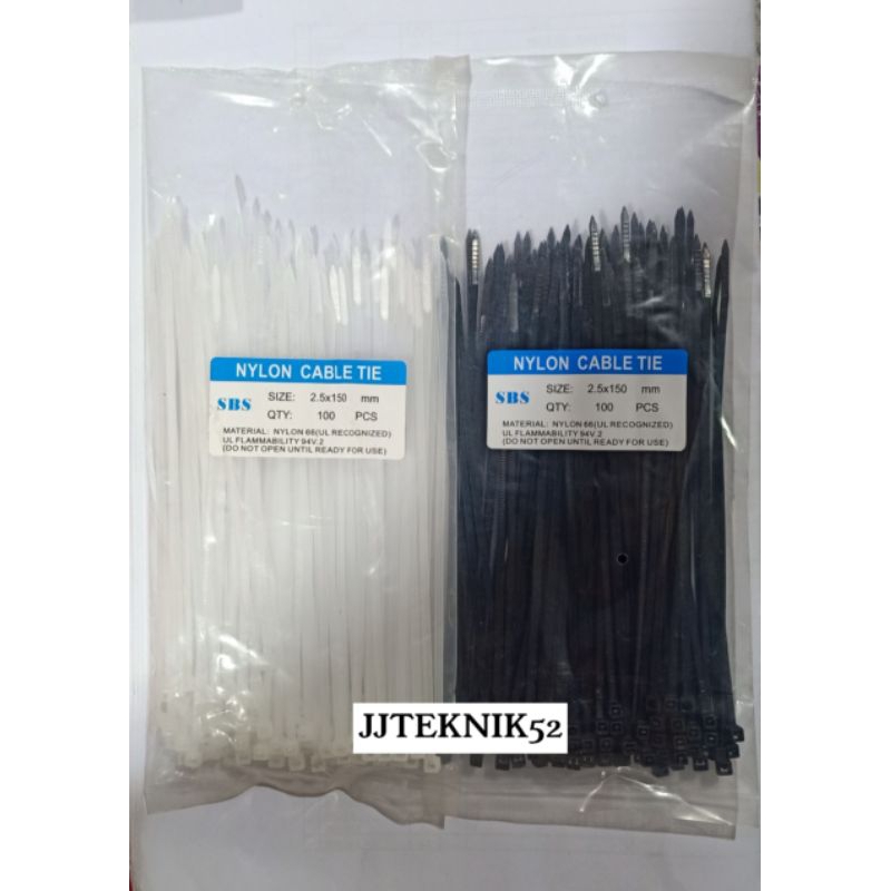 

KABEL TIES / CABLE TIE NYLON SBS 2,5 x 150 mm isi 100pcs