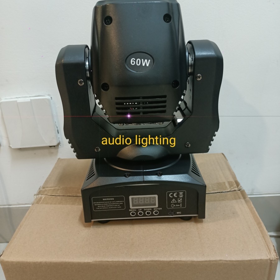Mini Moving Head beam 60 watt Fullcolor Gobo lampu panggung