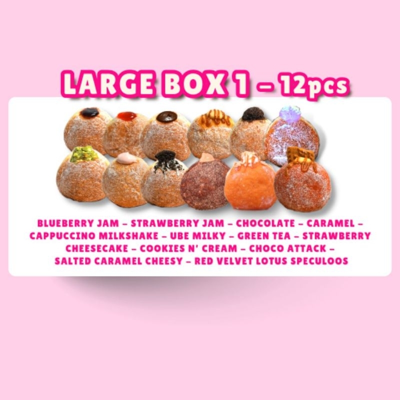 

Large Box 1 (12pcs) Bomboloni / Donat Khas Italia