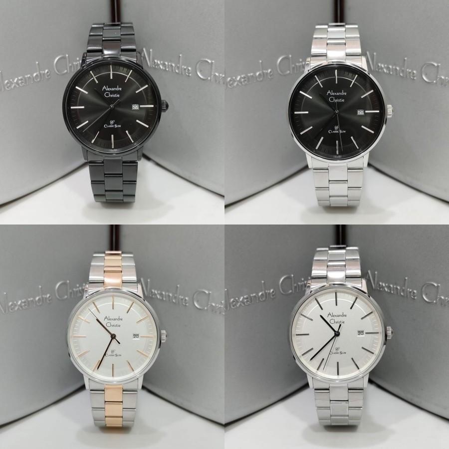 Jam Tangan Pria Alexandre Christie AC 8694 Classic Steel  Original