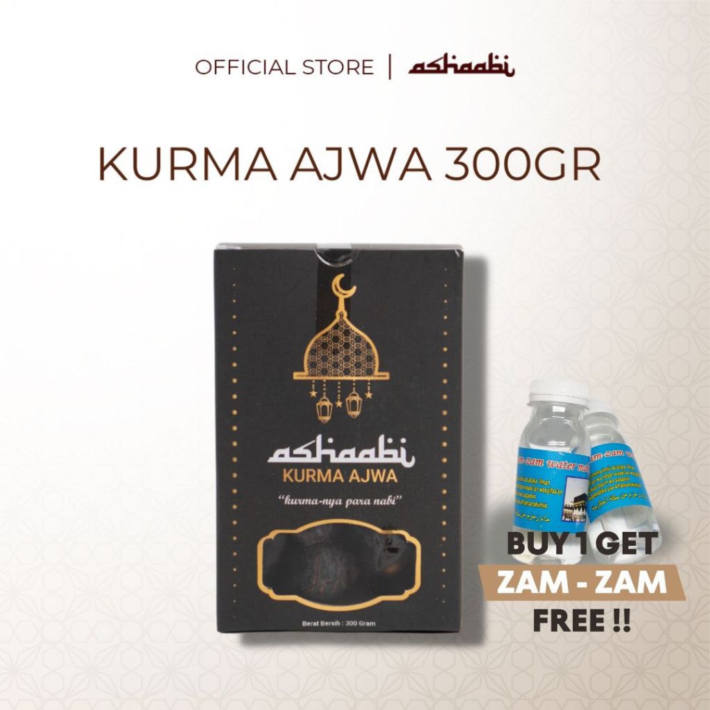 

Kurma Ajwa Madinah premium grade A Jumbo Original kurma Nabi 300 gr / Kurma Najwa Asli Madinah